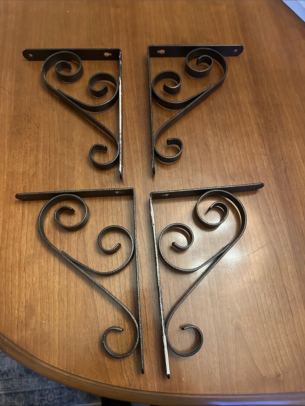 Decorative Scroll Wall Bracket - Antique Black - 4 brackets